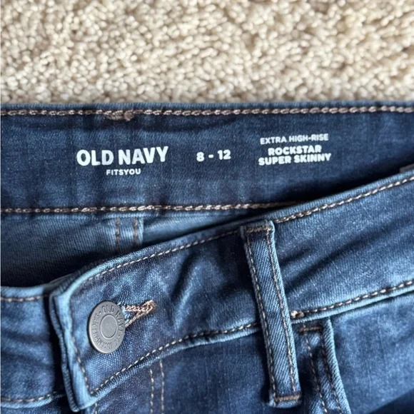 Old Navy FitsYou Extra High-Waisted Rockstar Super Skinny Jeans Fits Size 8 - 12 - Picture 2 of 8